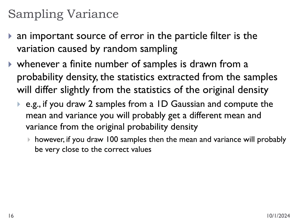 sampling variance