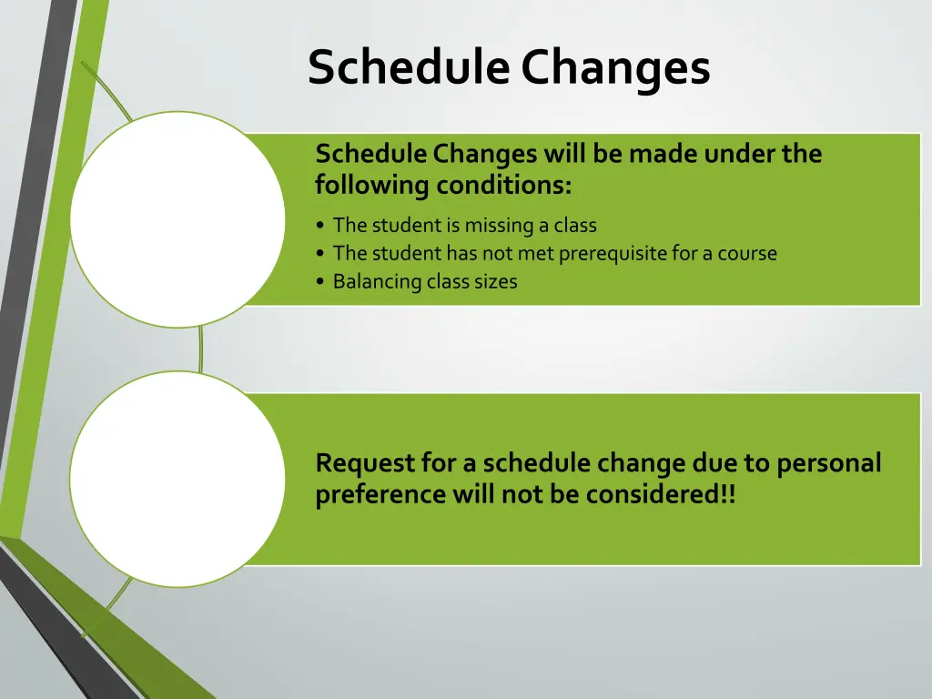 schedule changes