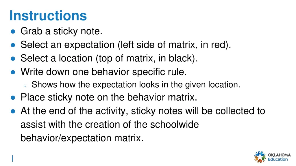 instructions grab a sticky note select