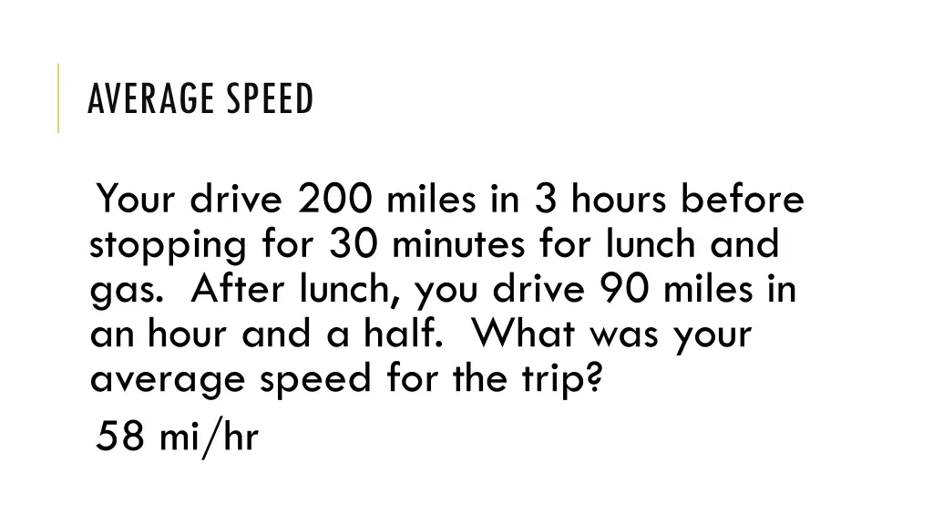 average speed