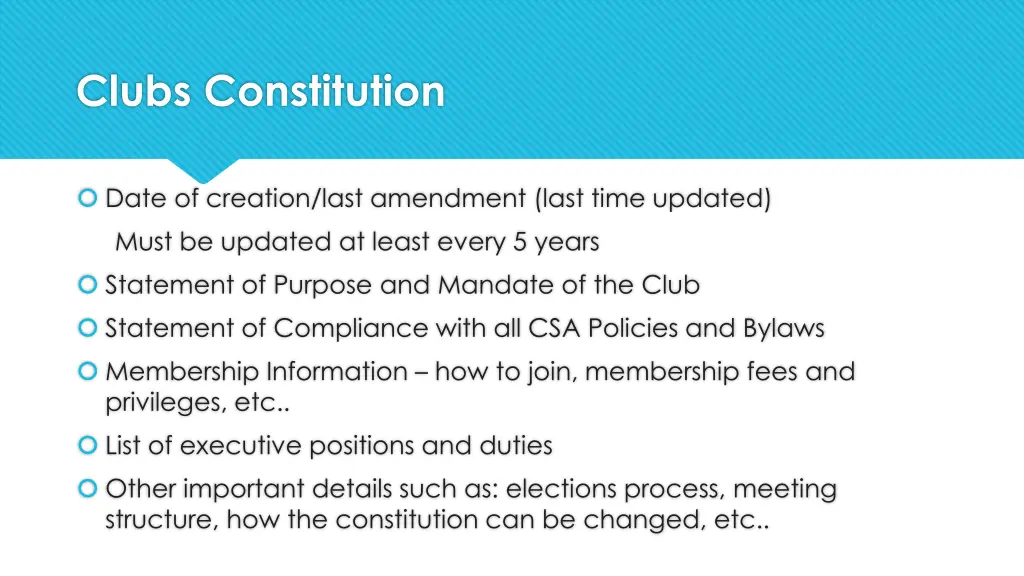 clubs constitution