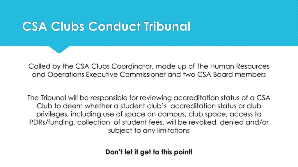 csa clubs conduct tribunal