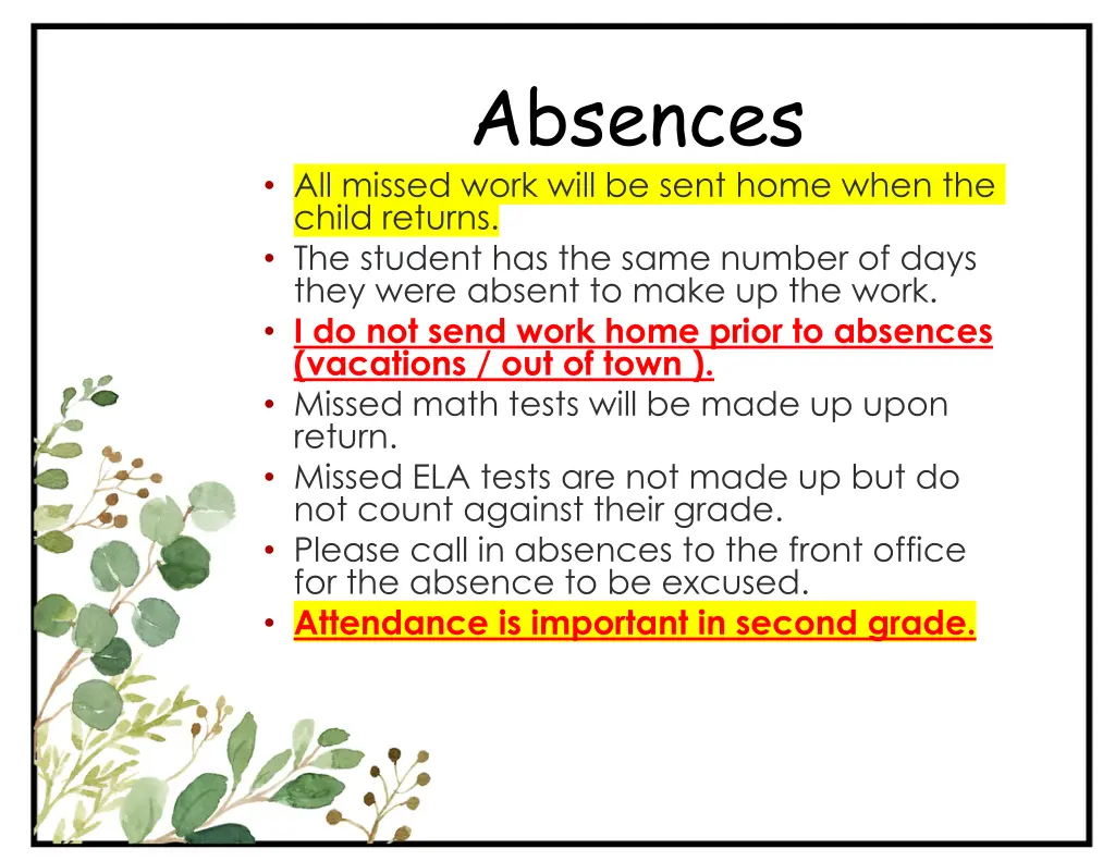 absences