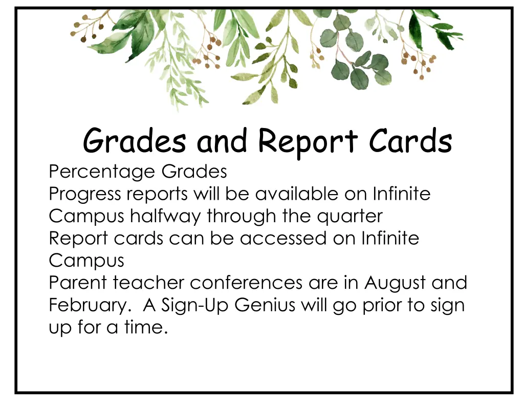 grades and report cards percentage grades