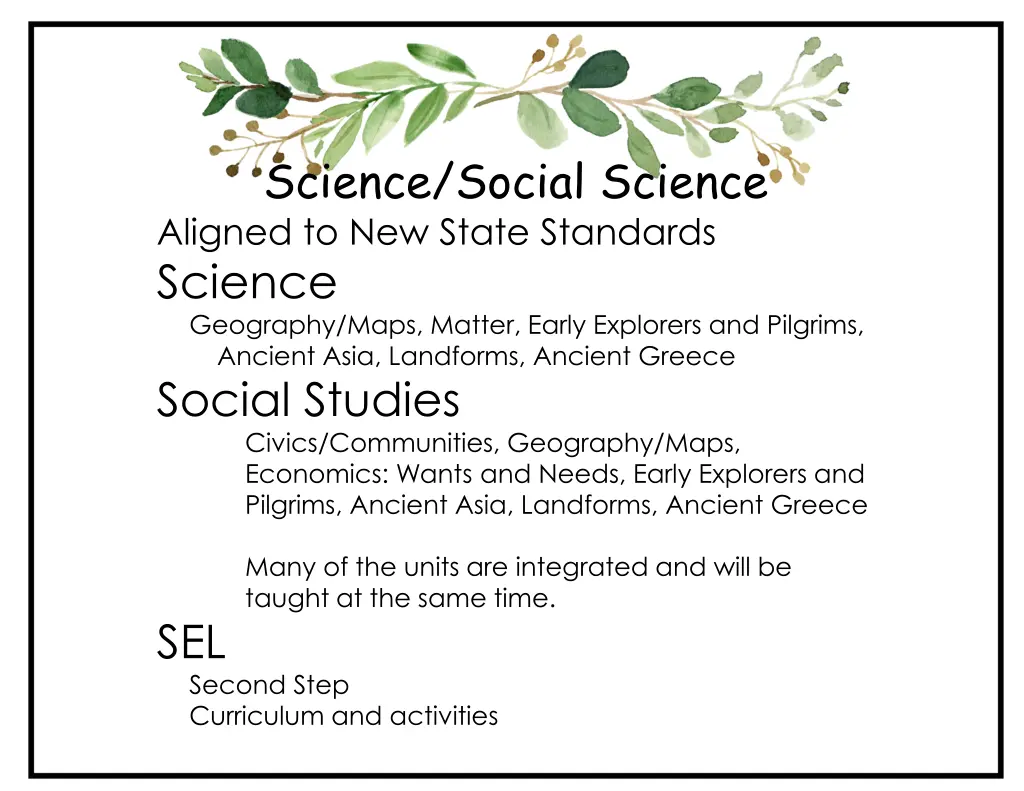 science social science aligned to new state