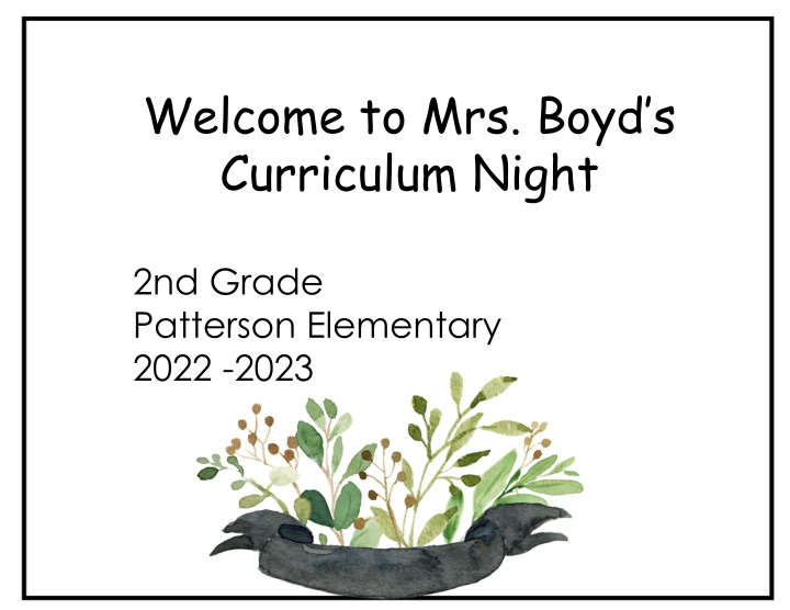 welcome to mrs boyd s curriculum night