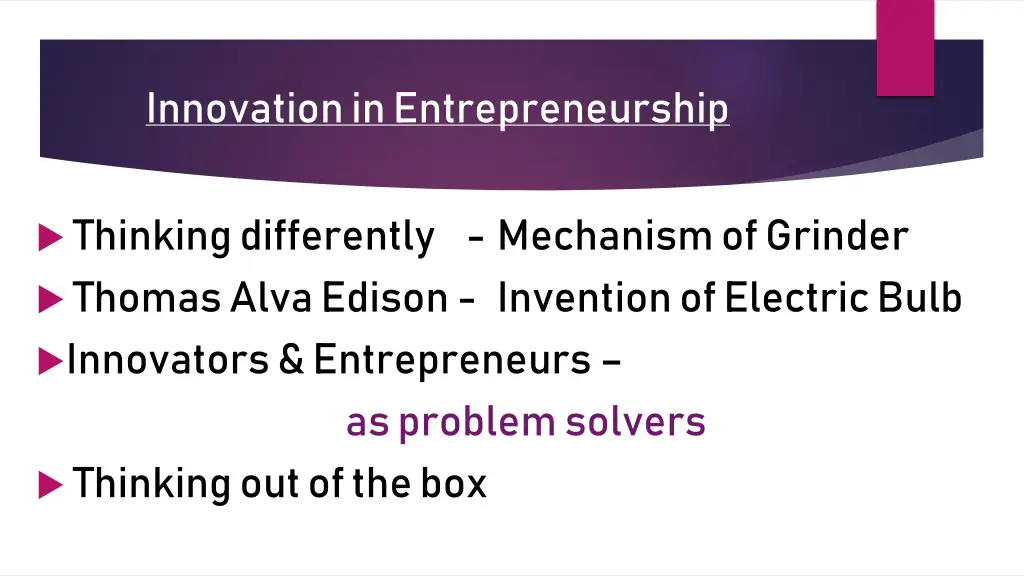 innovation in entrepreneurship