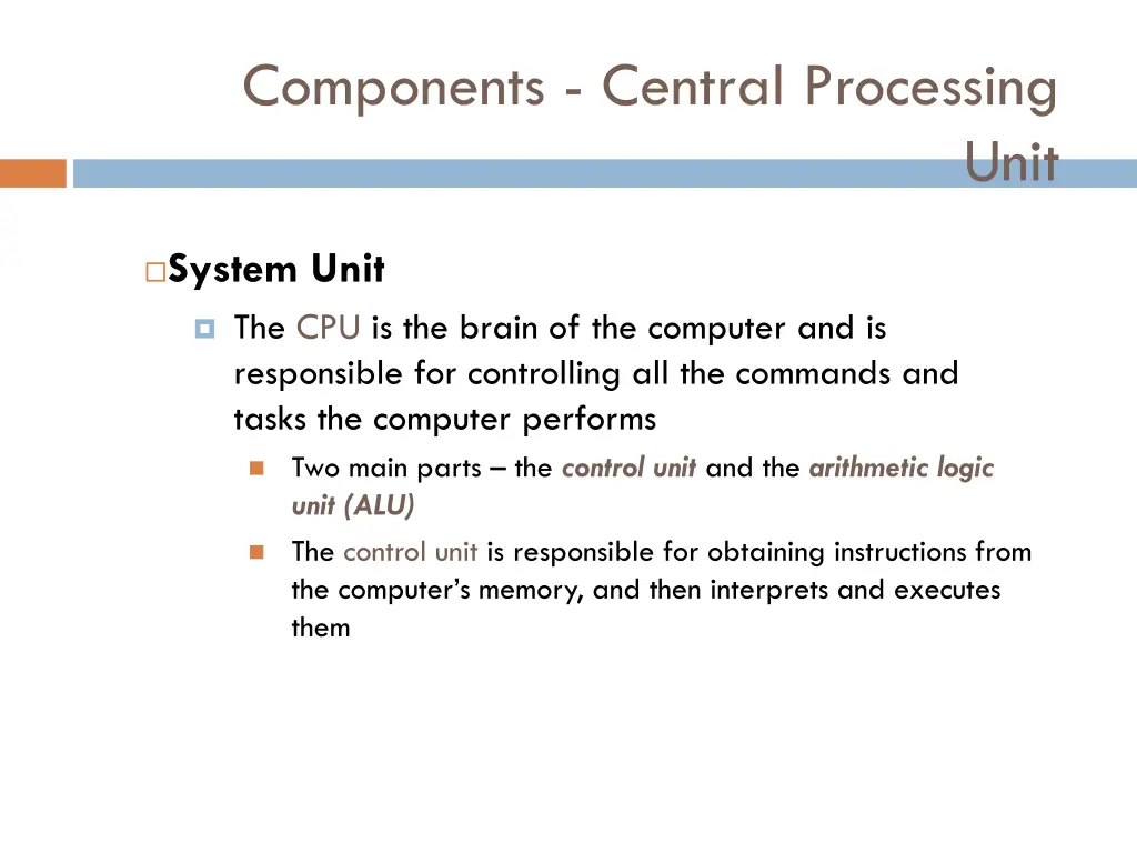 components central processing