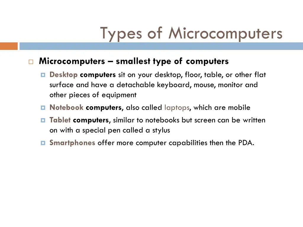 types of microcomputers