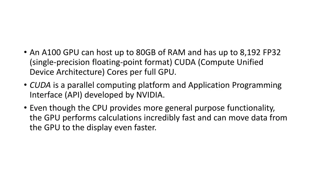 an a100 gpu can host up to 80gb