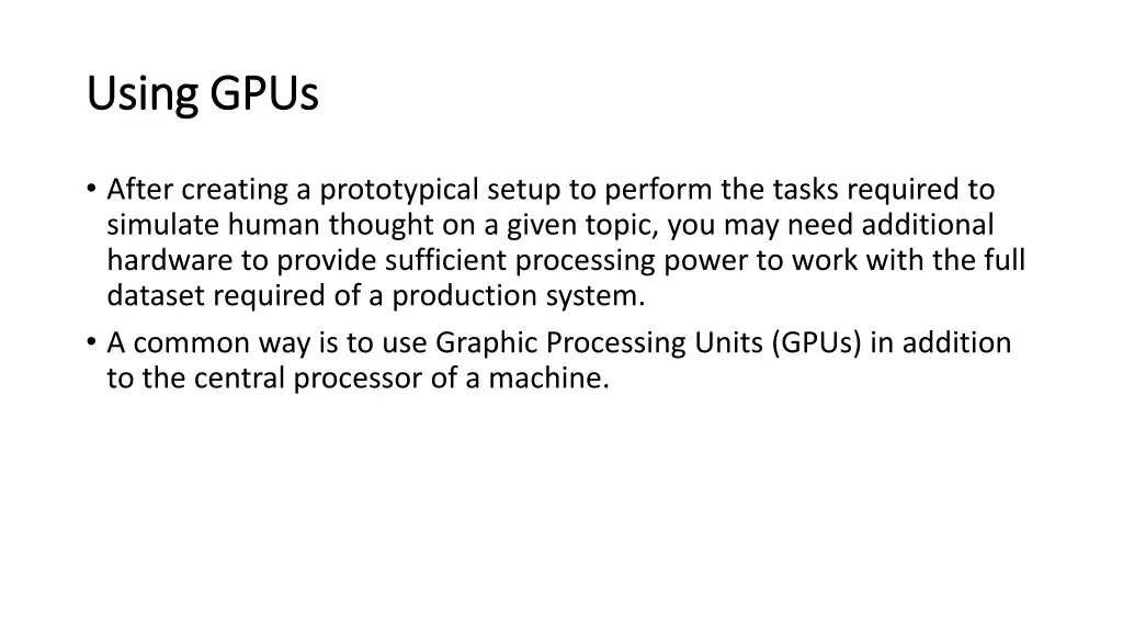 using gpus using gpus