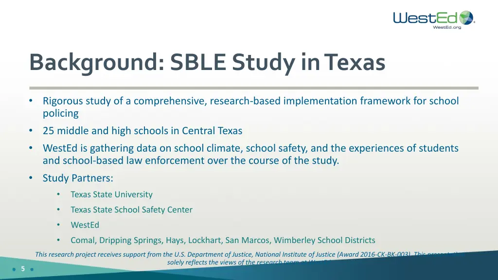 background sble study in texas