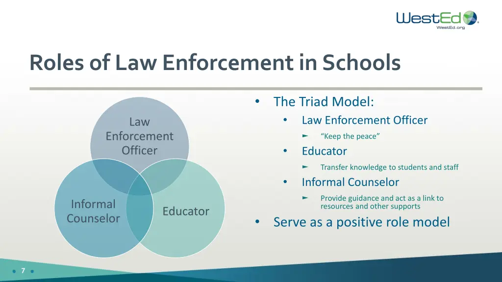 roles of law enforcement in schools