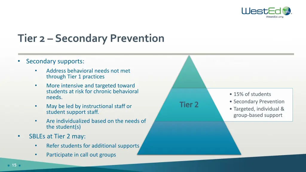 tier 2 secondary prevention