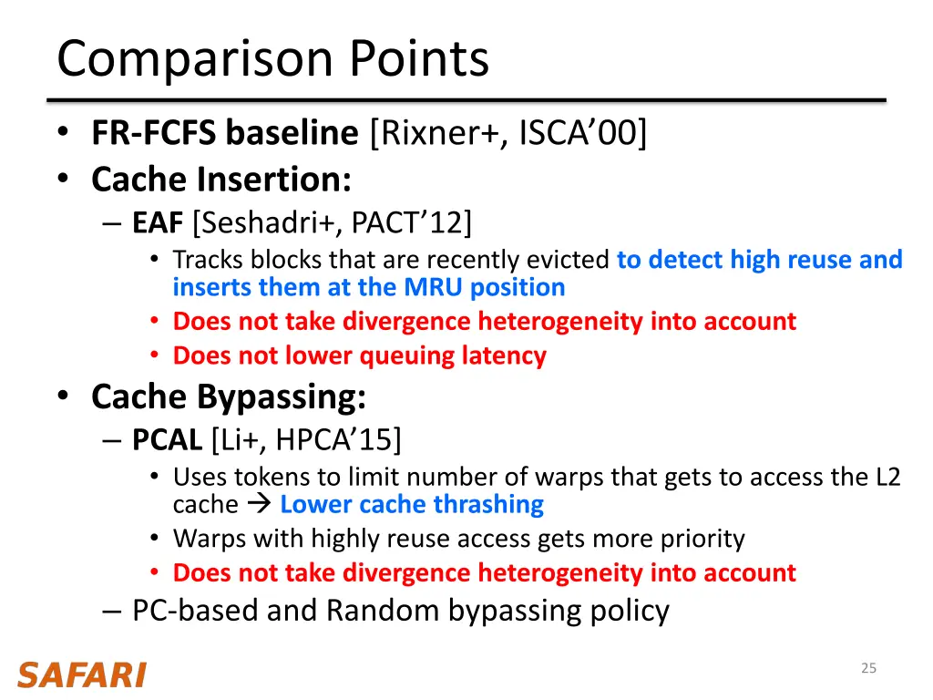 comparison points fr fcfs baseline rixner isca