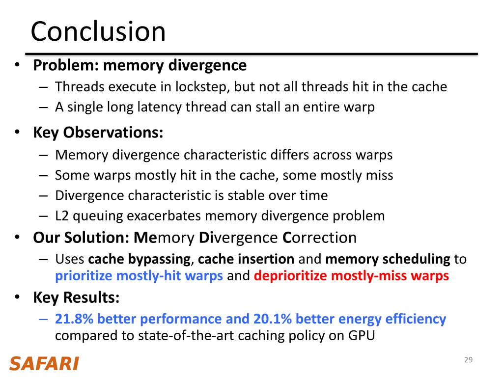 conclusion problem memory divergence threads