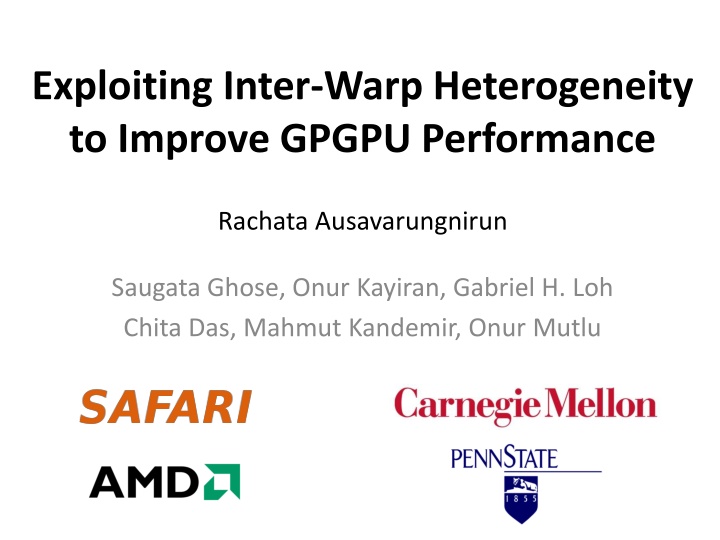 exploiting inter warp heterogeneity to improve