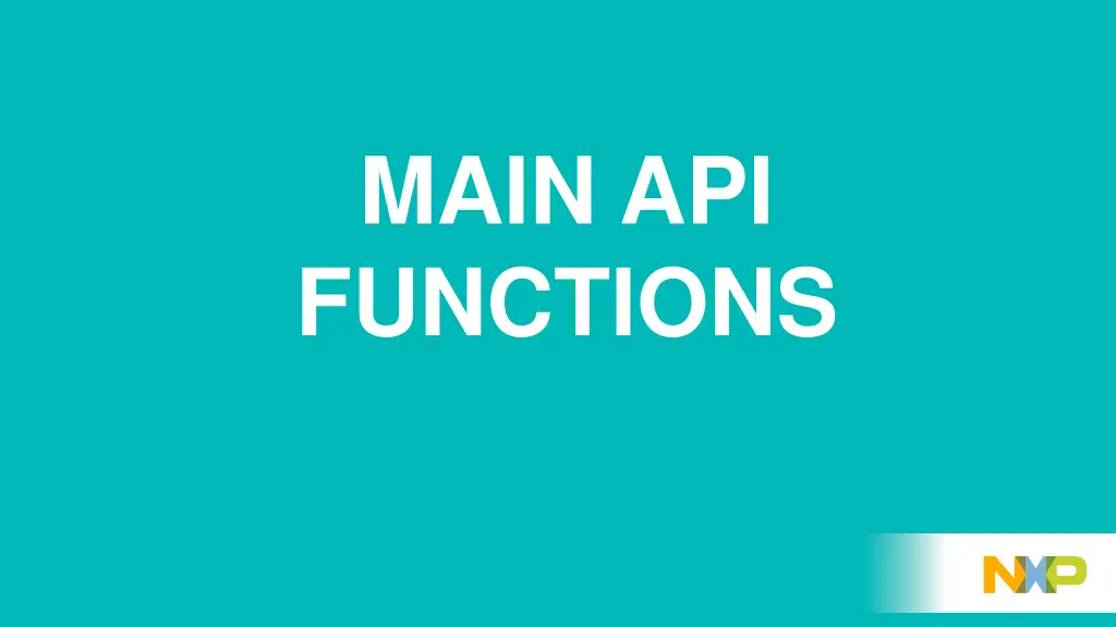 main api functions