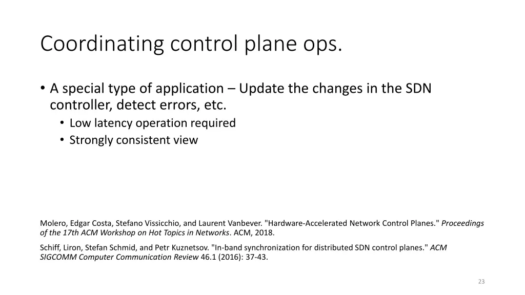 coordinating control plane ops