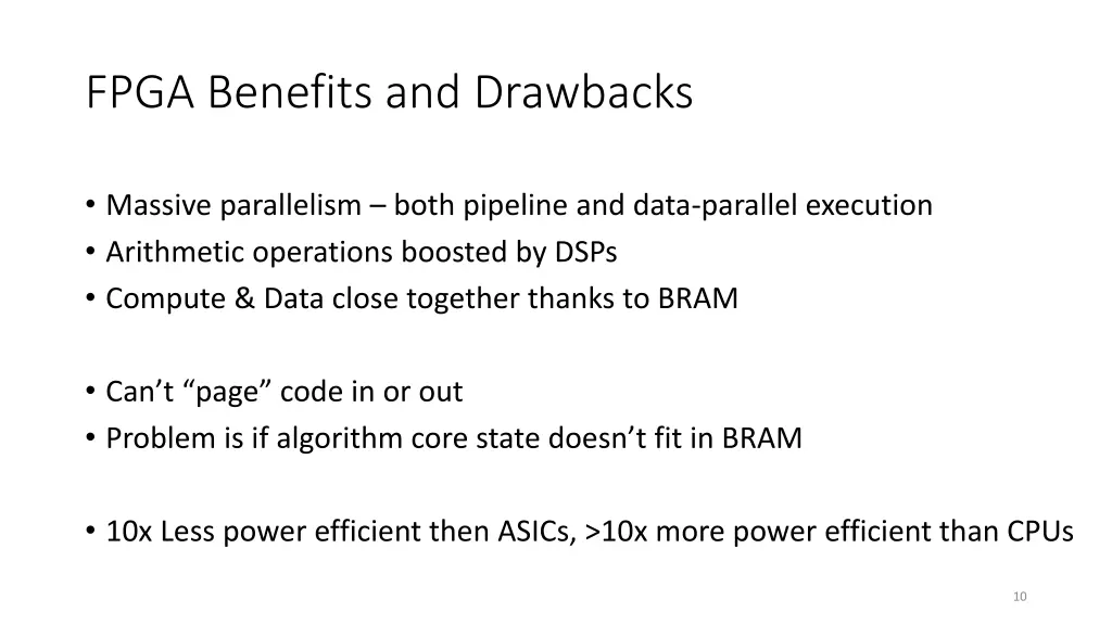 fpga benefits and drawbacks