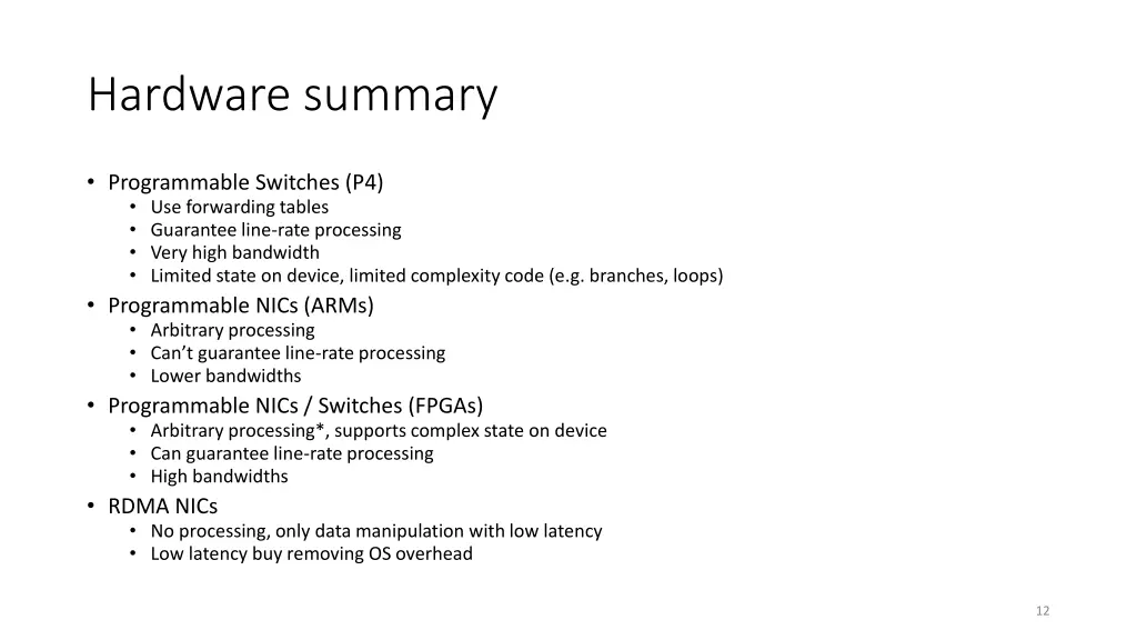 hardware summary