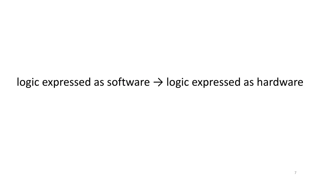 logic expressed as software logic expressed