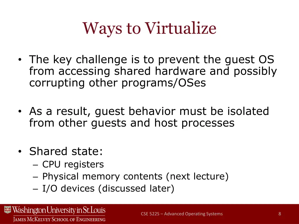 ways to virtualize