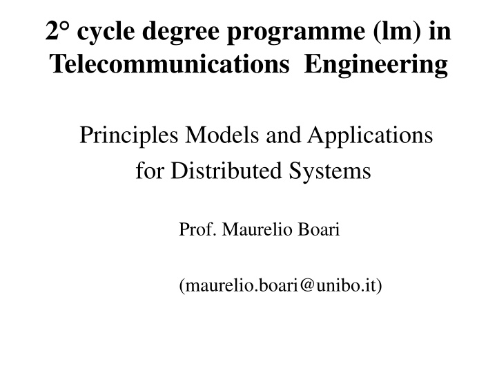 2 cycle degree programme lm in telecommunications