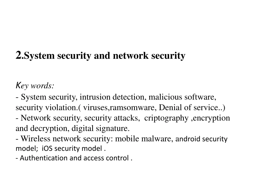 2 system security and network security