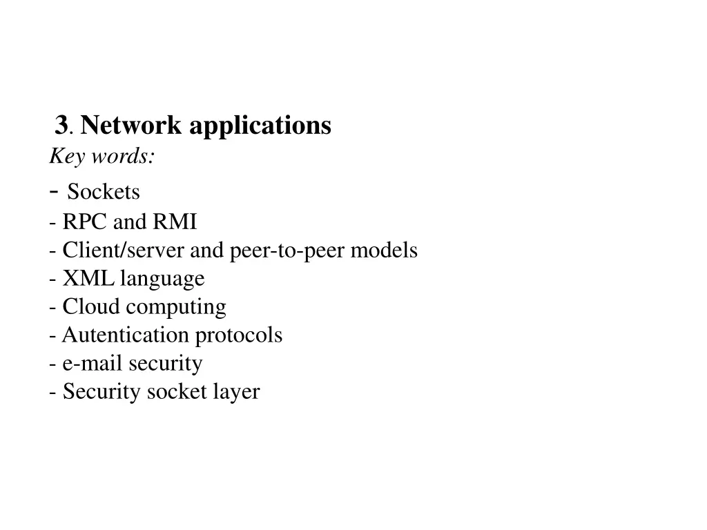 3 network applications key words sockets