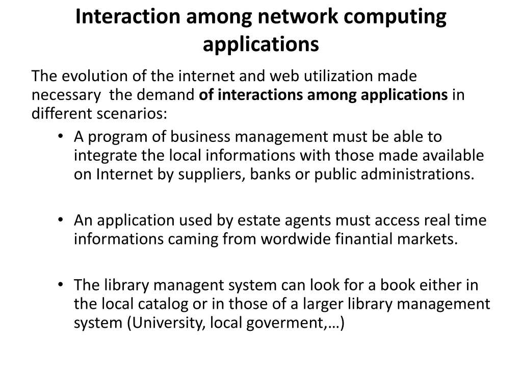 interaction among network computing applications 1