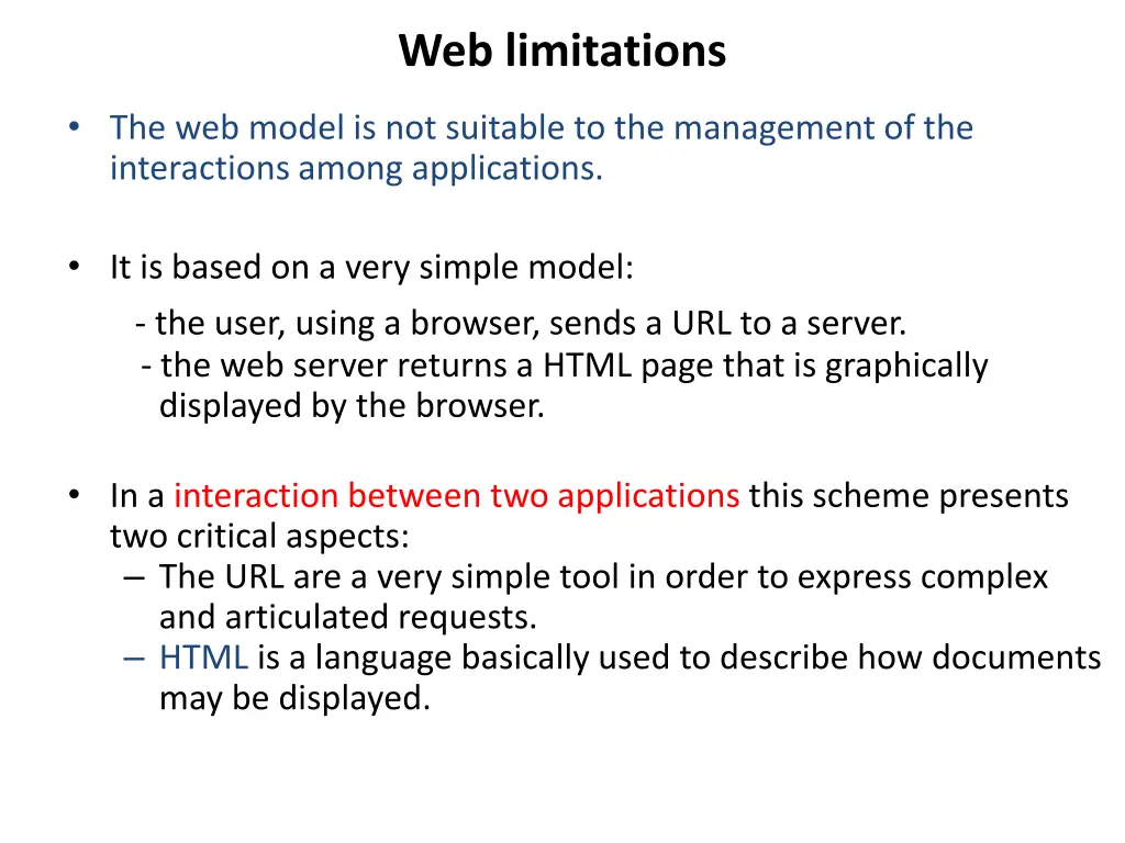 web limitations