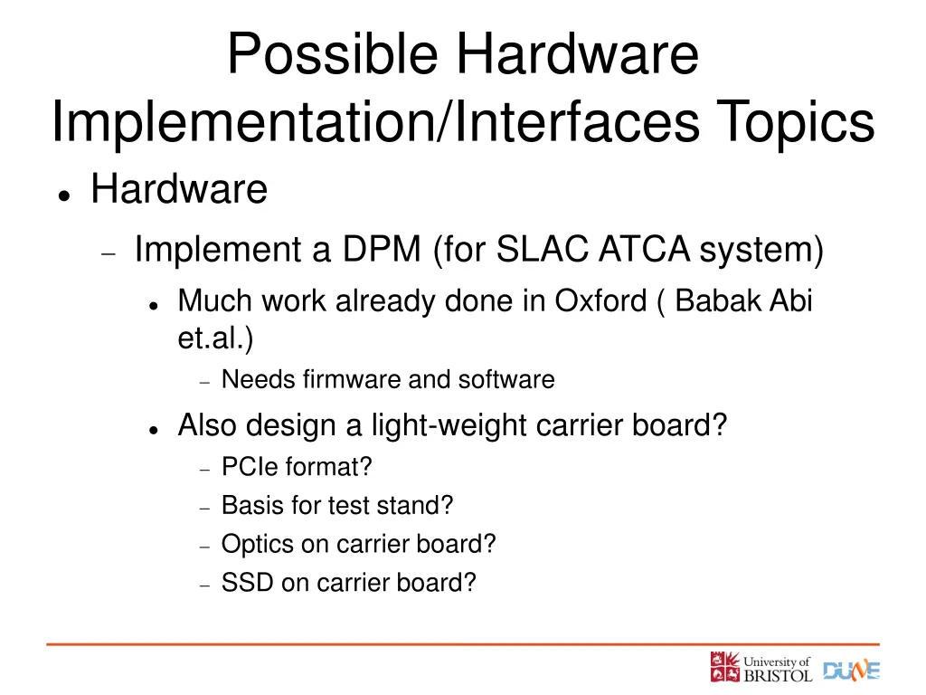 possible hardware implementation interfaces topics