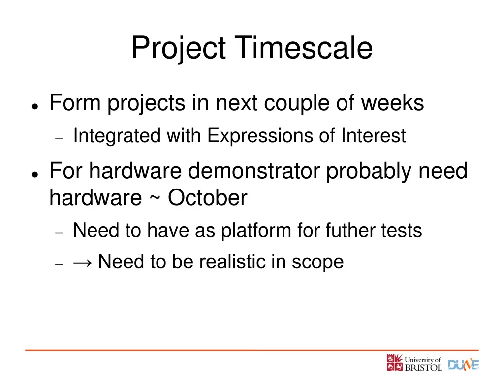 project timescale