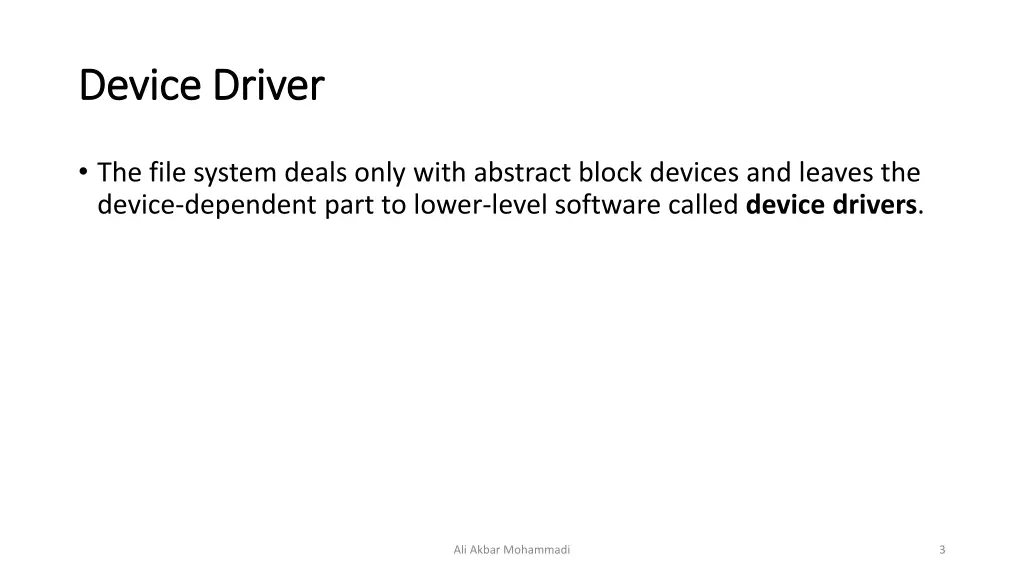 device driver device driver