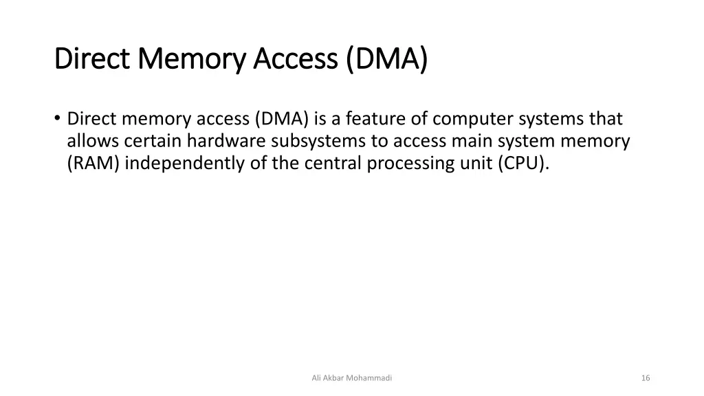 direct memory access dma direct memory access dma