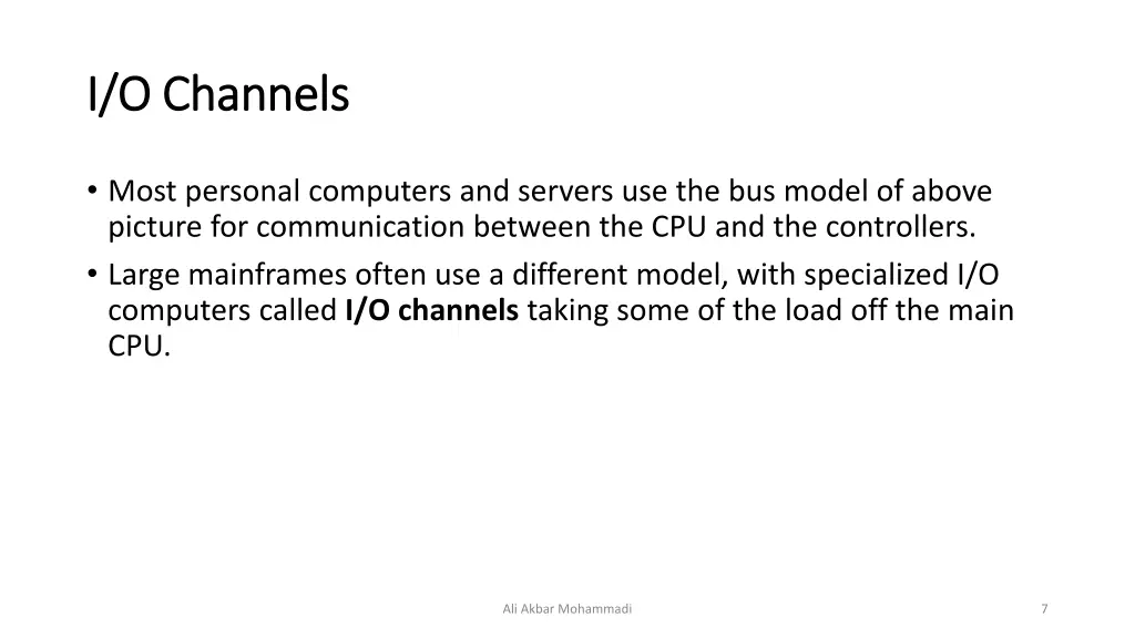 i o channels i o channels