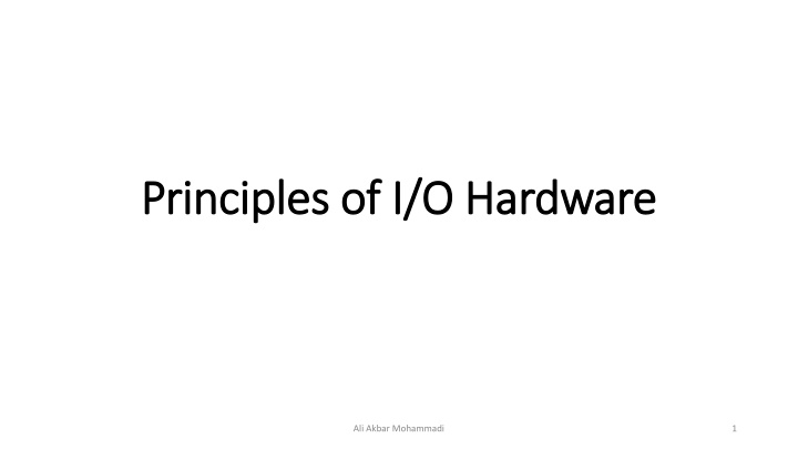 principles of i o hardware principles