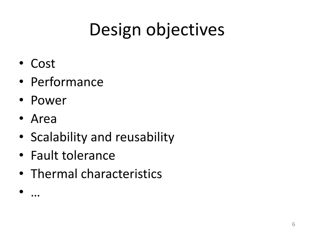 design objectives