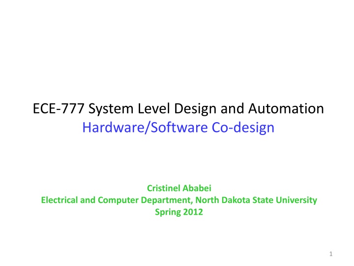 ece 777 system level design and automation