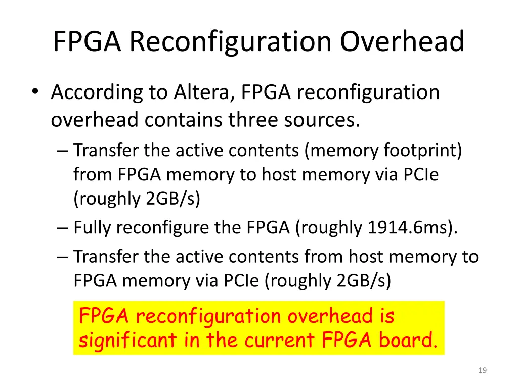 fpga reconfiguration overhead