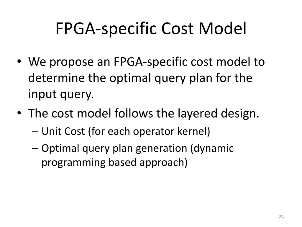 fpga specific cost model