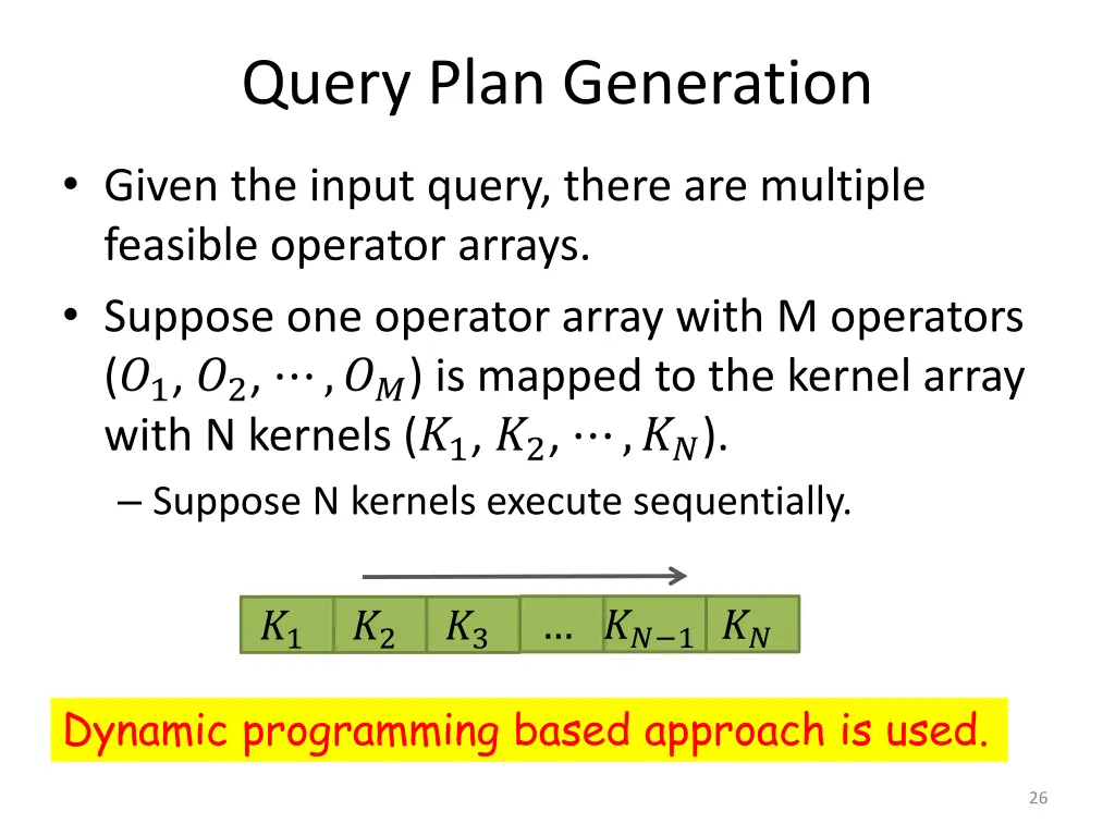 query plan generation