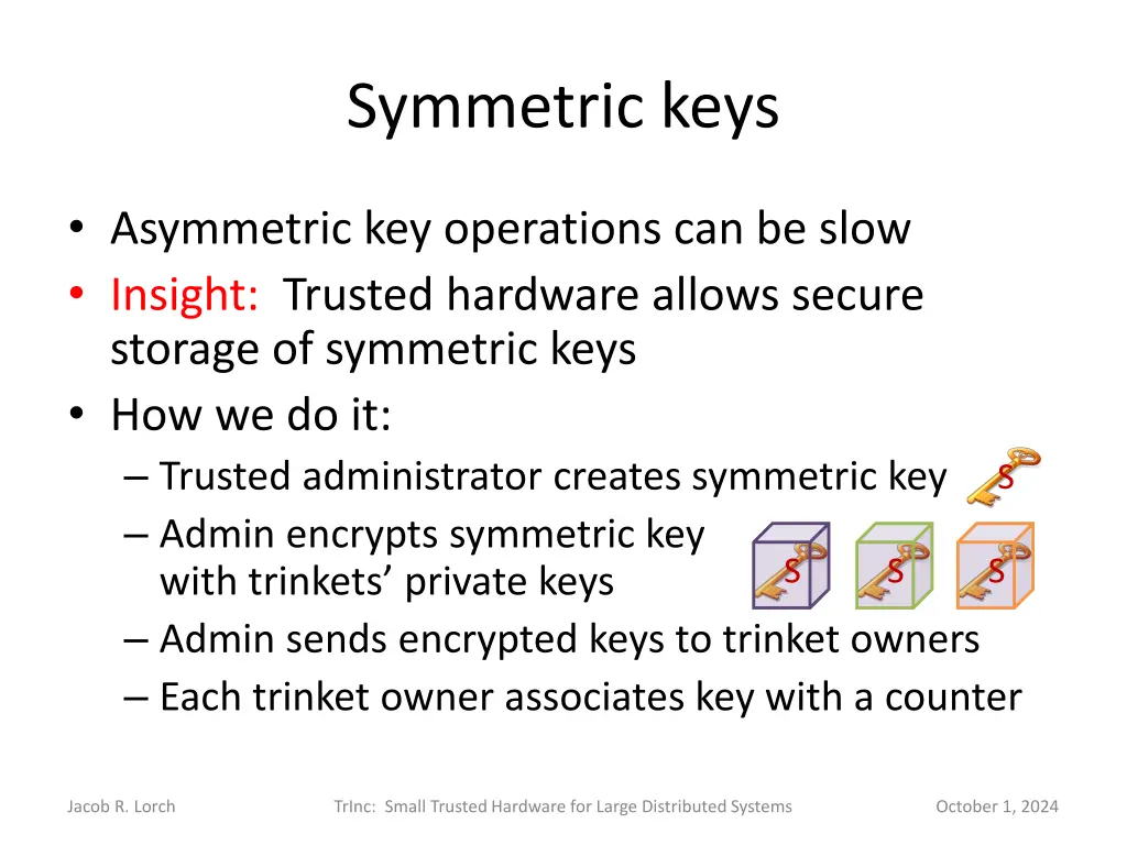 symmetric keys