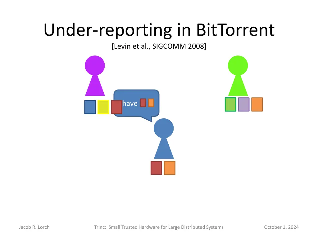 under reporting in bittorrent levin et al sigcomm