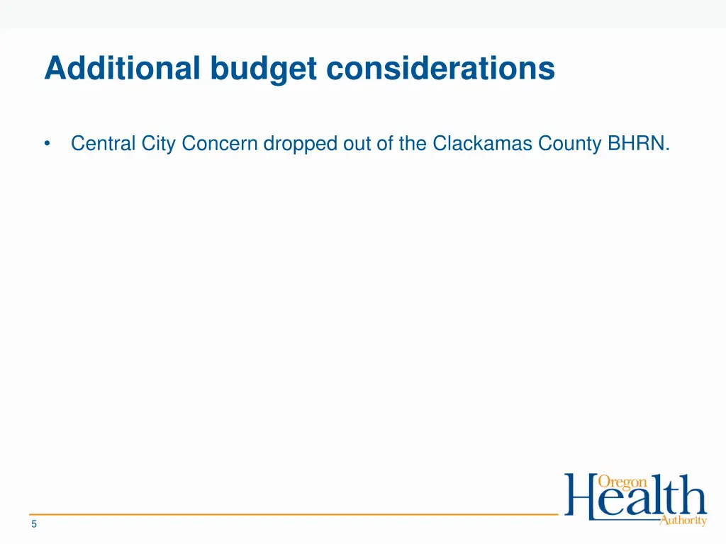 additional budget considerations