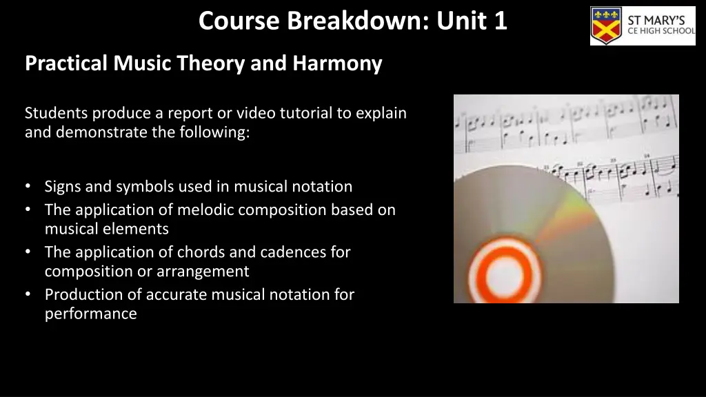 course breakdown unit 1