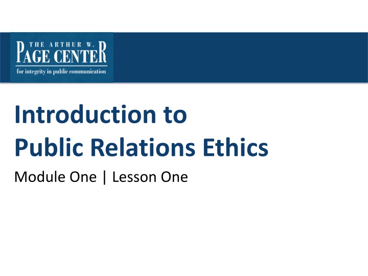 introduction to public relations ethics module