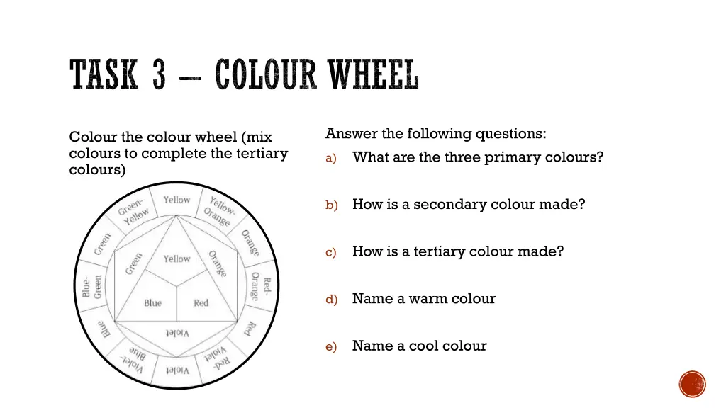 task 3 colour wheel