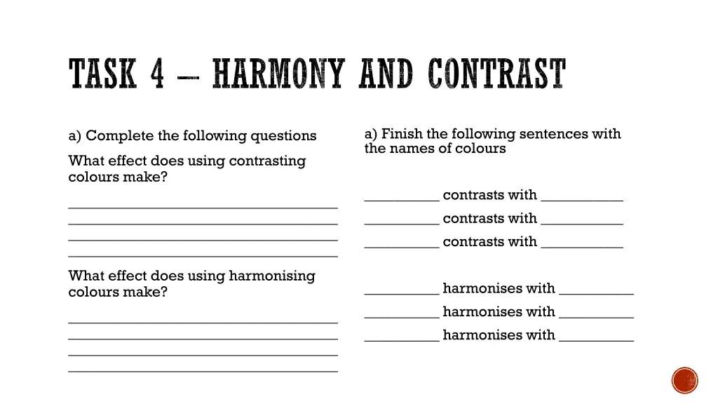 task 4 harmony and contrast